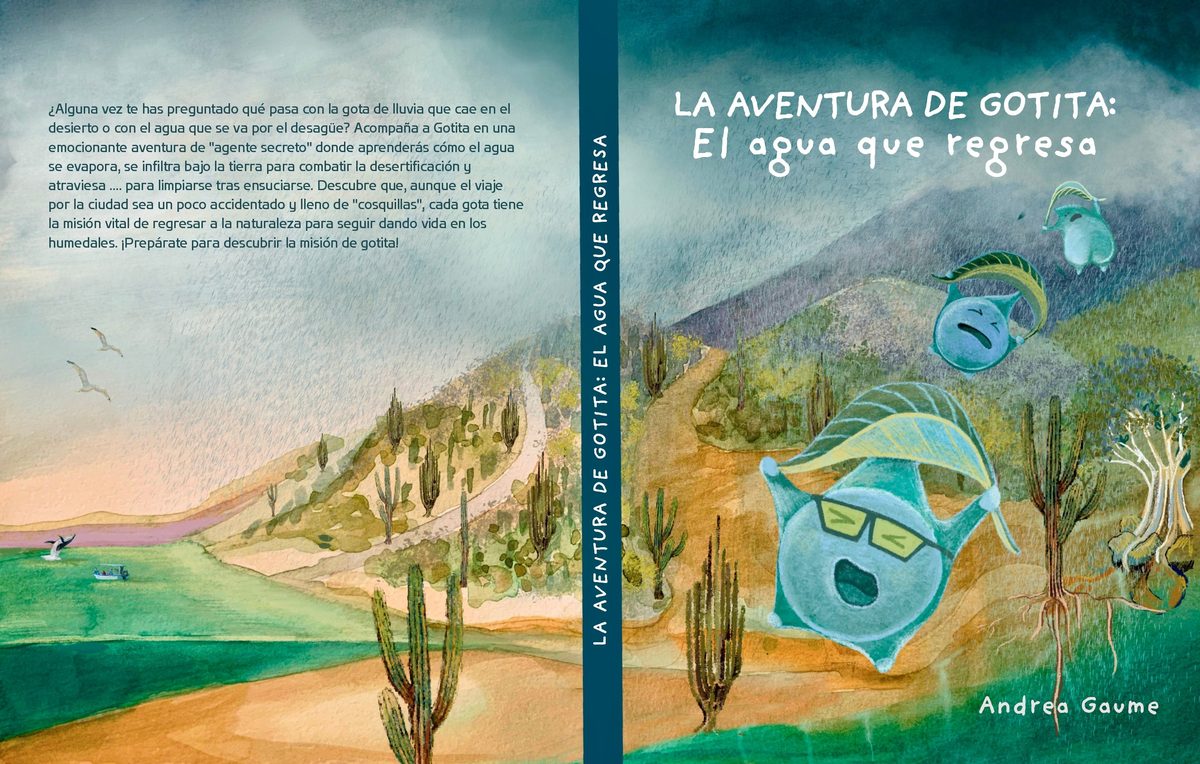 Illustrated children's book following a water drop through La Paz