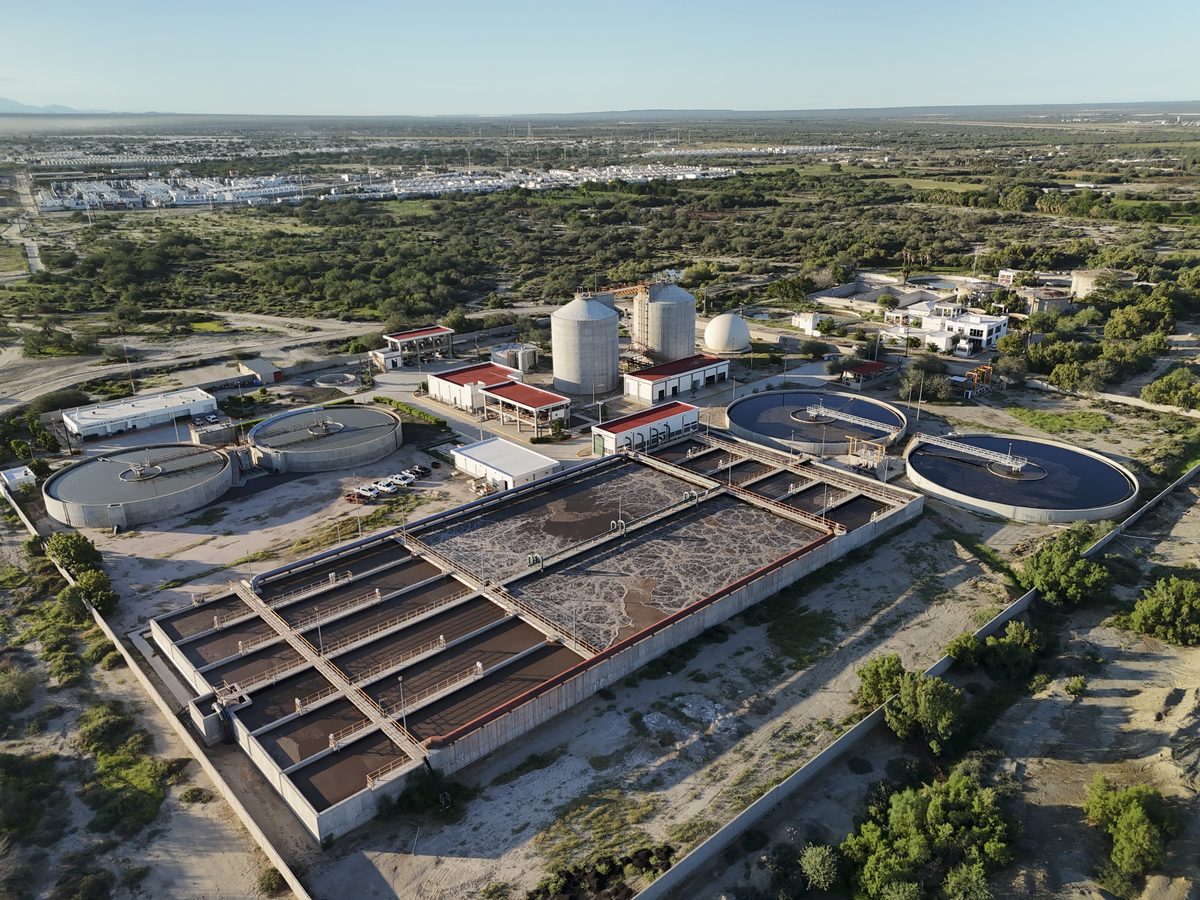 Aerial view of the La Paz Wastewater Treatment Plant